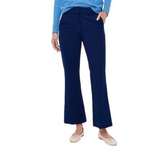 J. Crew Factory Kelsey Cropped Cotton Stretch Flare Pants Navy Blue 0P *Like New
